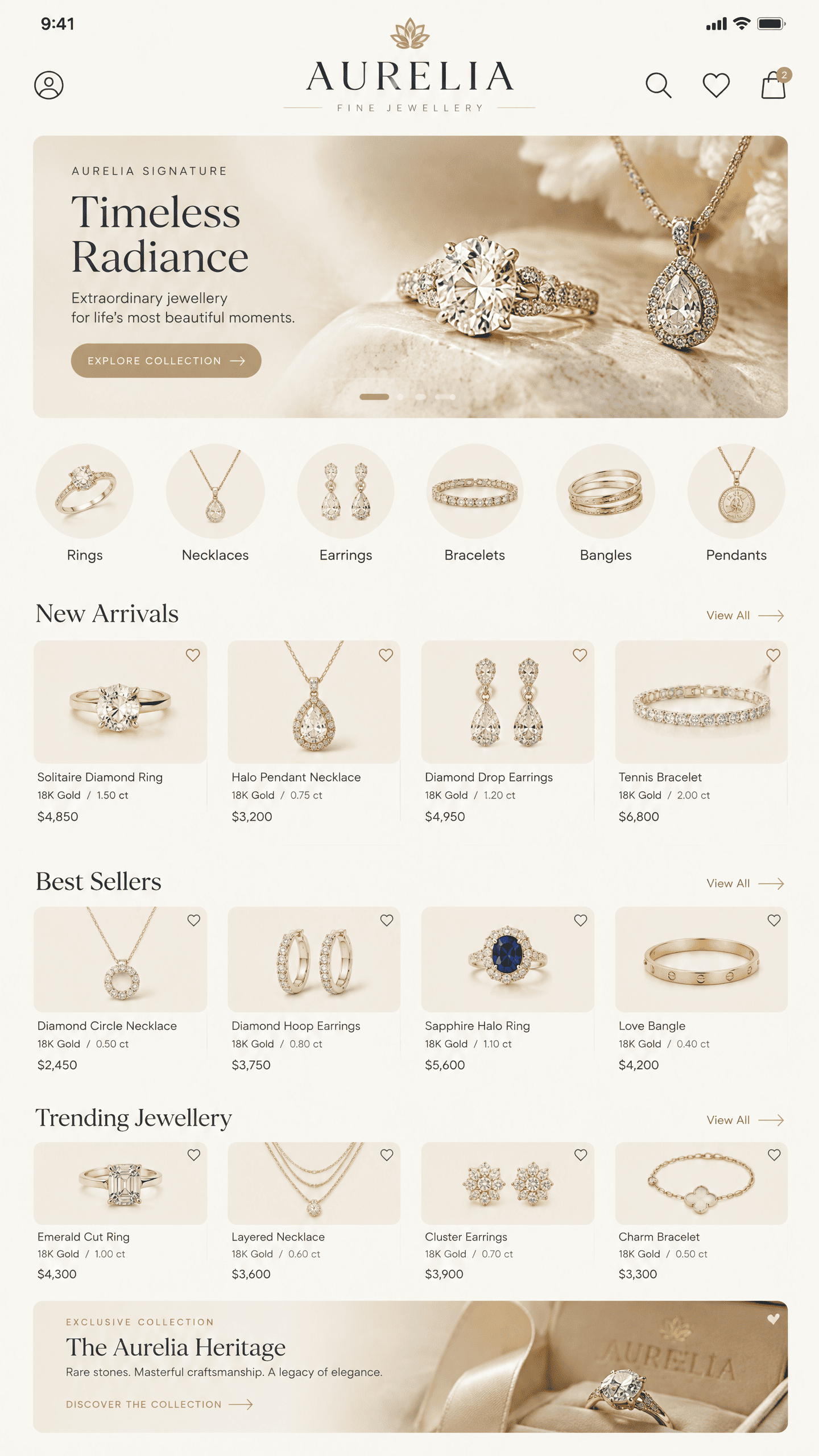 Luxury Jewelry Storefront & Collections